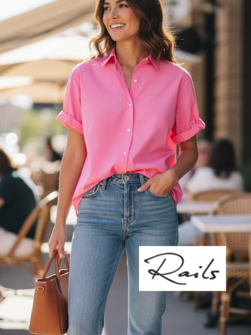 Rails JOJO hot pink shirt, S,  CB2661